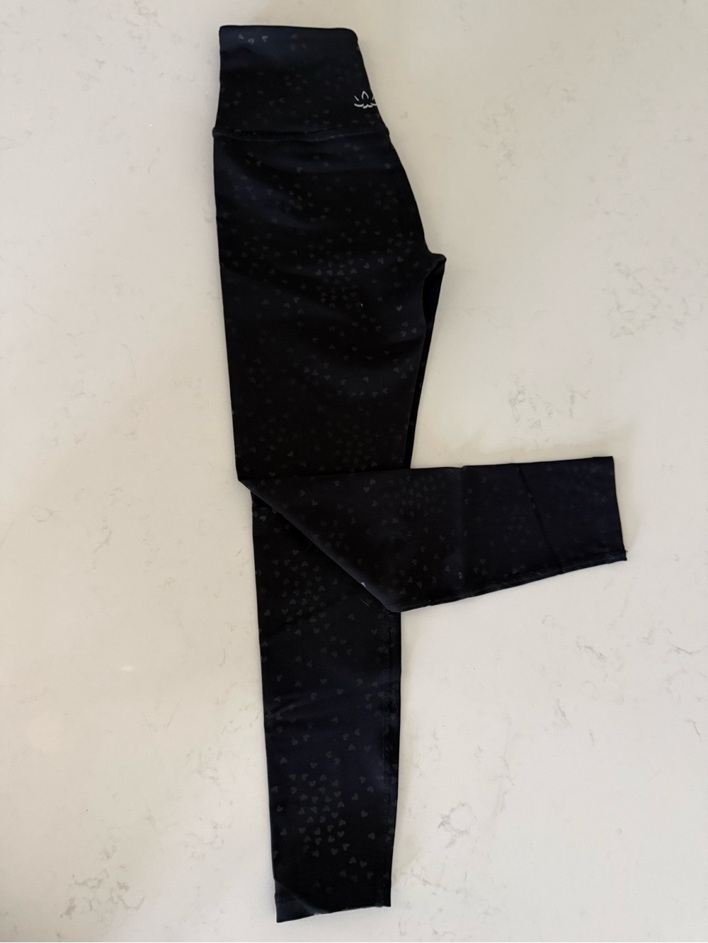 Beyond Yoga Black w/ Heart Patterned Leggings